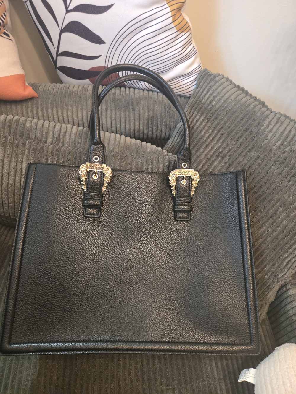 Versace Black Structured Tote Bag
